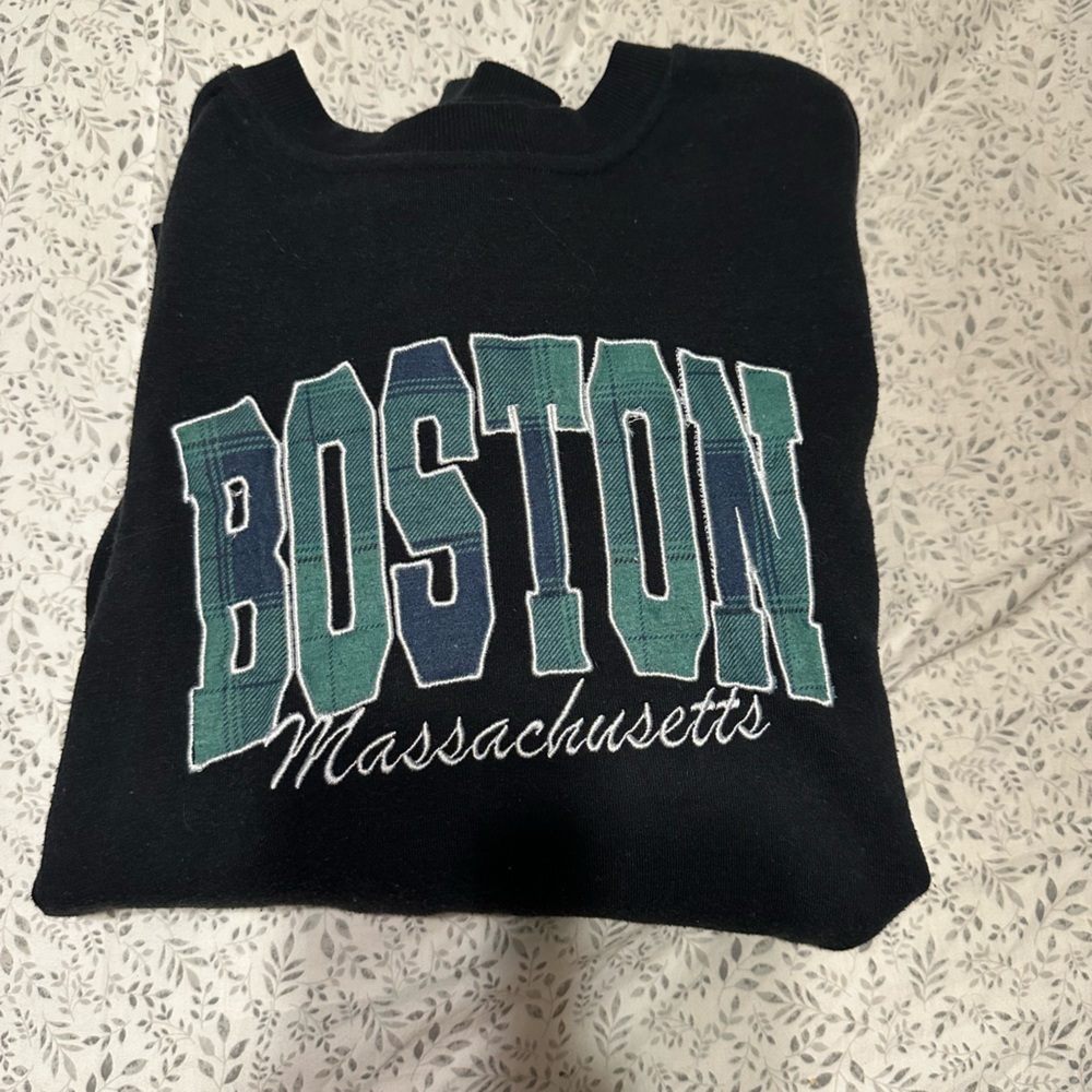 Brandy Melville Black Boston Crewneck